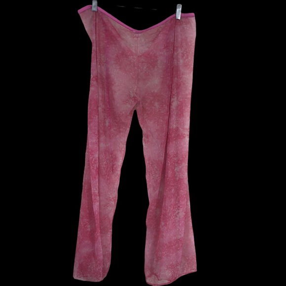 Sheer Swimsuit Coverup Pants; Sexy Sheer Pink Pants Tie Front See Thru SZ S - Picture 2 of 7